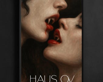 Gothic Vampire Art Poster – Dark Academia Romantic Horror Print