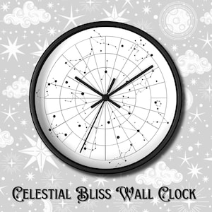 Constellation Wall Clock, Gothic Clock, Witchy Clock , Gothic Home, Gothic Decor, Witchy Home, Halloween, Gift, Witchy Decor, Zodiac Clock