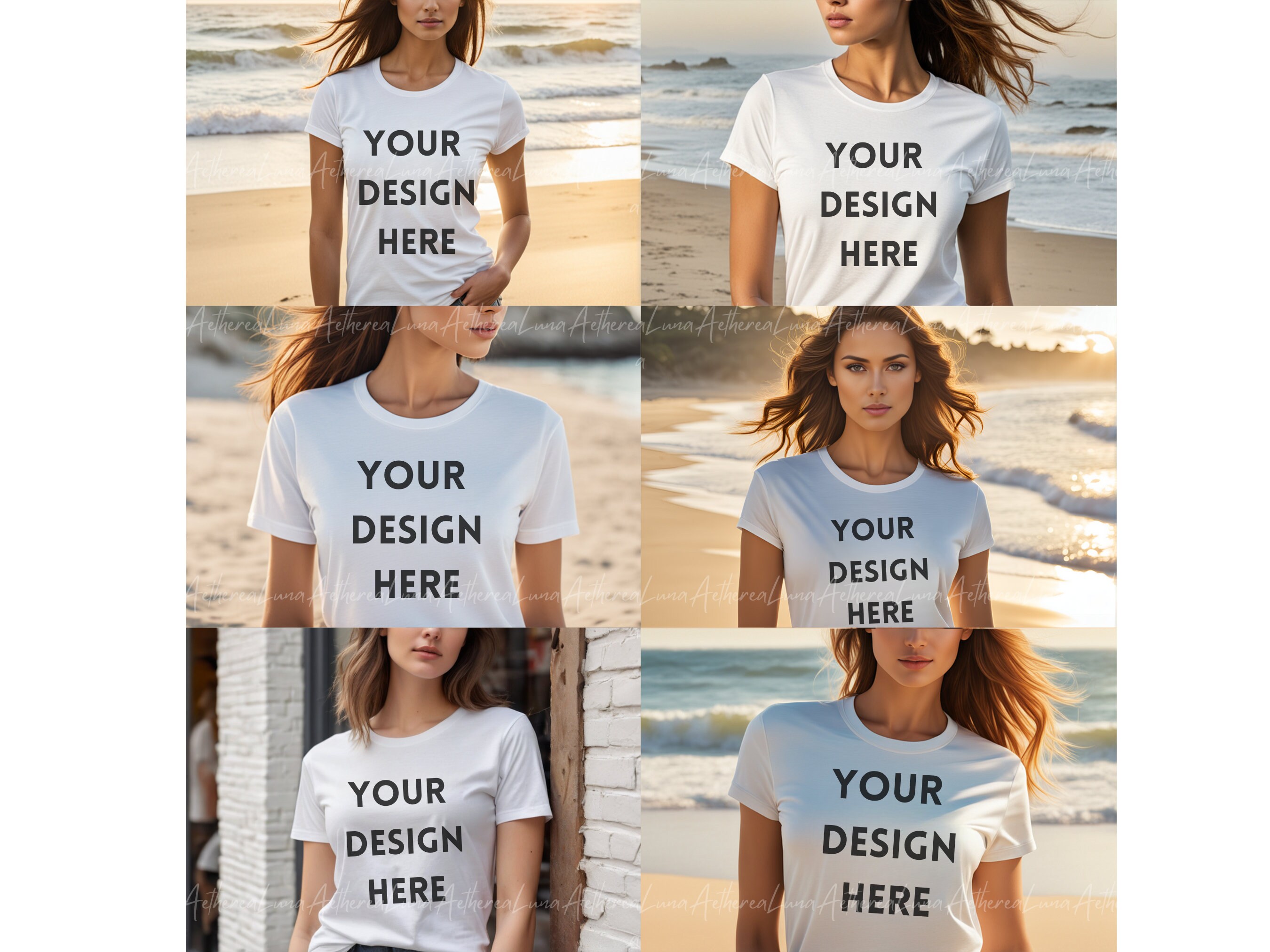 26 Spring/summer T-shirt Mockups Bundle, Faceless Girl Mockups, White ...