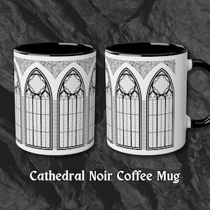 Cathedral Noir Gothic Ceramic Coffee Mug, 11oz, Witchy Mug, Occult Mug, Alternative , Gothic Drink, Magical Mug, Gothic Home, Kitchen, Decor
