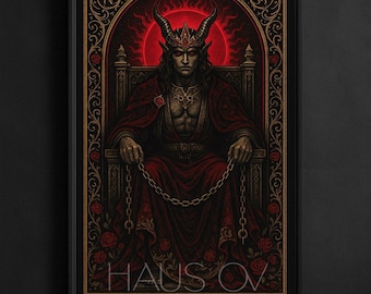 The Devil Tarot Card Print - Dark Occult Wall Art | Gothic Decor | Tarot Major Arcana Poster