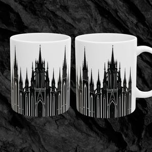 Cathedral Noir Gothic Ceramic Mug, Witchy Mug, Occult Mug, Alternative , Gothic Drink, Magical Mug, Gothic Home, Kitchen, Decor, Halloween
