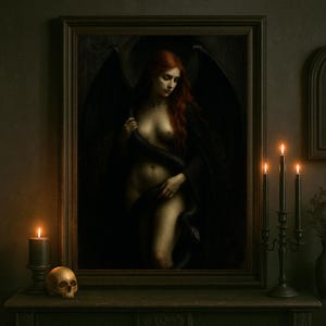 Shadow of Eden Lilith Print, Matte Vertical Poster, Occult Dark Art, Dark Feminine Power, Witchcraft Gift, Gothic Wall  Decor, Goddess