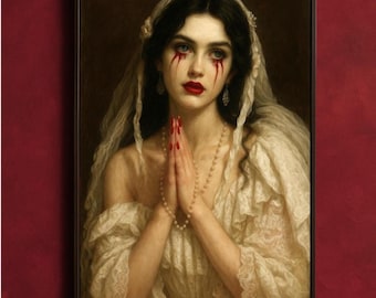 Lámina artística de novia vampiro gótica – Romanticismo oscuro, decoración de terror