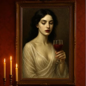 The Crimson Toast - Vampire Gothic Wall Art Poster | Dark Romantic Horror Print | Victorian Wall Art |  Baroque Decor | Witchy | Dark Art