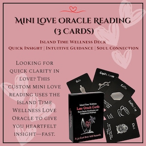 Leitura do Oráculo do Amor com 3 Cartas | Island Time Wellness | Mini Leitura Psíquica para Amor, Sentimentos, Chama Gêmea, Sem Contato, Insight Intuitivo
