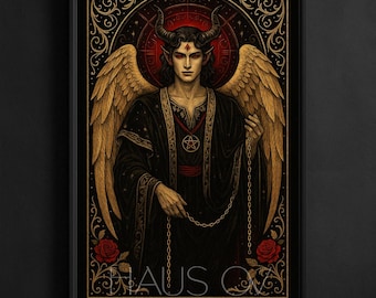 The Devil Tarot Card Print - Dark Occult Wall Art | Gothic Decor | Tarot Major Arcana Poster