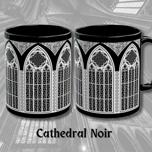 Black Cathedral Mug , Gothic Mug , 11oz, Witchy Mug, Occult Mug, Alternative , Gothic Drink, Magical Mug, Gothic Home, Kitchen, Halloween