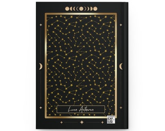 THE DEVIL Tarot Card Hardcover Journal Matte | Black Gold