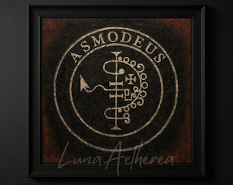 Asmodeus Sigil Print | Goetia Demon Seal Occult Altar Art