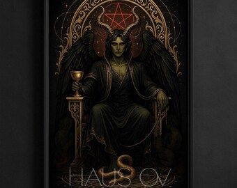 The Devil Tarot Card Print - Dark Occult Wall Art | Gothic Decor | Tarot Major Arcana Poster