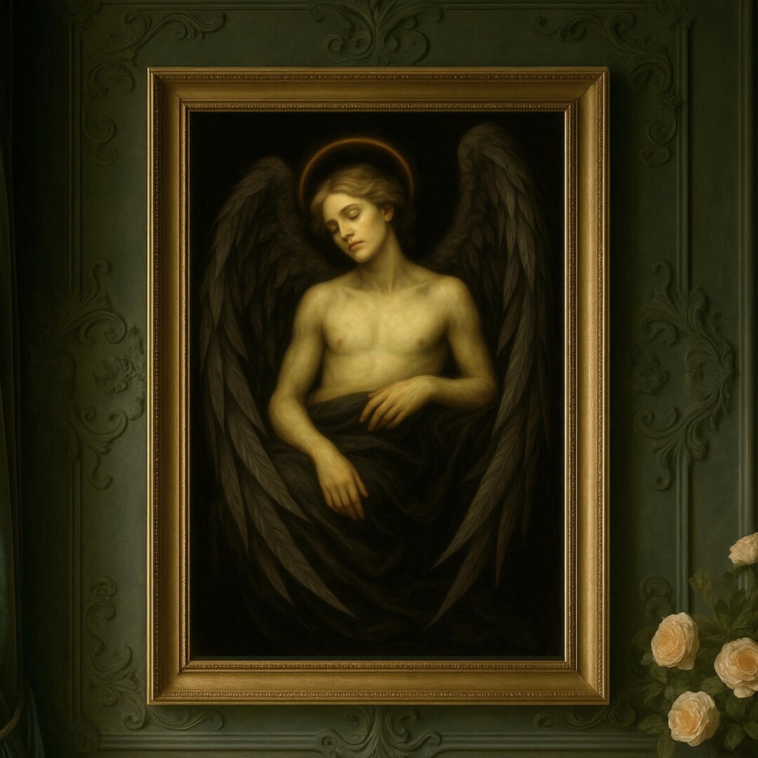 Gothic Angel of Sloth Art Print | Victorian Dark Decor - Etsy