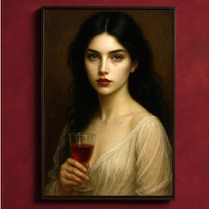 The Crimson Toast - Vampire Gothic Wall Art Poster | Dark Romantic Horror Print | Victorian Wall Art |  Baroque Decor | Witchy | Dark Art