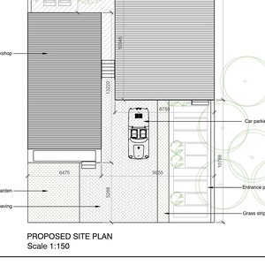 Villa Z Modern 3 Bedroom Detached House with Workshop PDF Plans AutoCAD file 52'x75' home Family Residence Off the Grid Lifestyle image 7