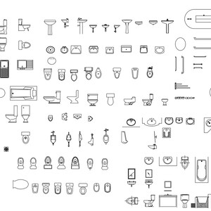 Bathroom CAD Blocks Set2 | Plumbing & Interior Design (DWG File) - Etsy