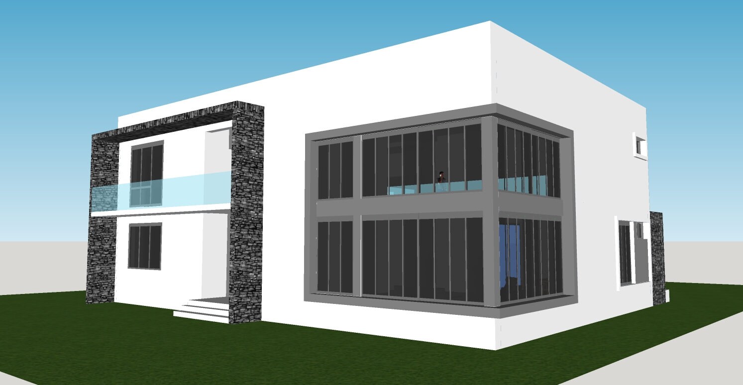 Modern 4 Bedroom House Plans | PDF + CAD File - Etsy