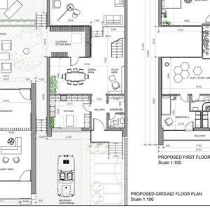 Villa Z Modern 3 Bedroom Detached House with Workshop PDF Plans AutoCAD file 52'x75' home Family Residence Off the Grid Lifestyle image 8