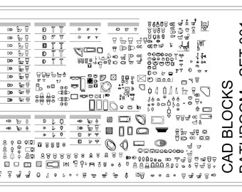 Bathroom CAD file Set 001 | Architectural Autocad Blocks | Services blocks | Plumbing CAD | Interior design vectors | Public health