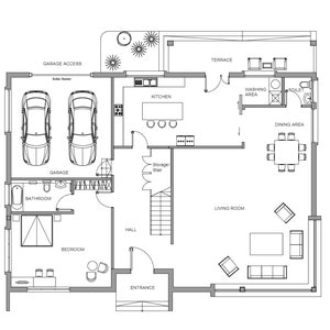 Modern 4 Bedroom House PDF CAD FILE Detached Single Family Residence Large House Plans Contemporary House image 6
