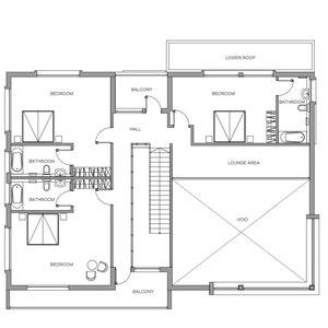 Modern 4 Bedroom House PDF CAD FILE Detached Single Family Residence Large House Plans Contemporary House image 7