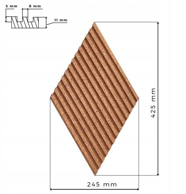 Geometric 3D Cork Wall Panel I Modern Wall Decor I ECO Friendly I
