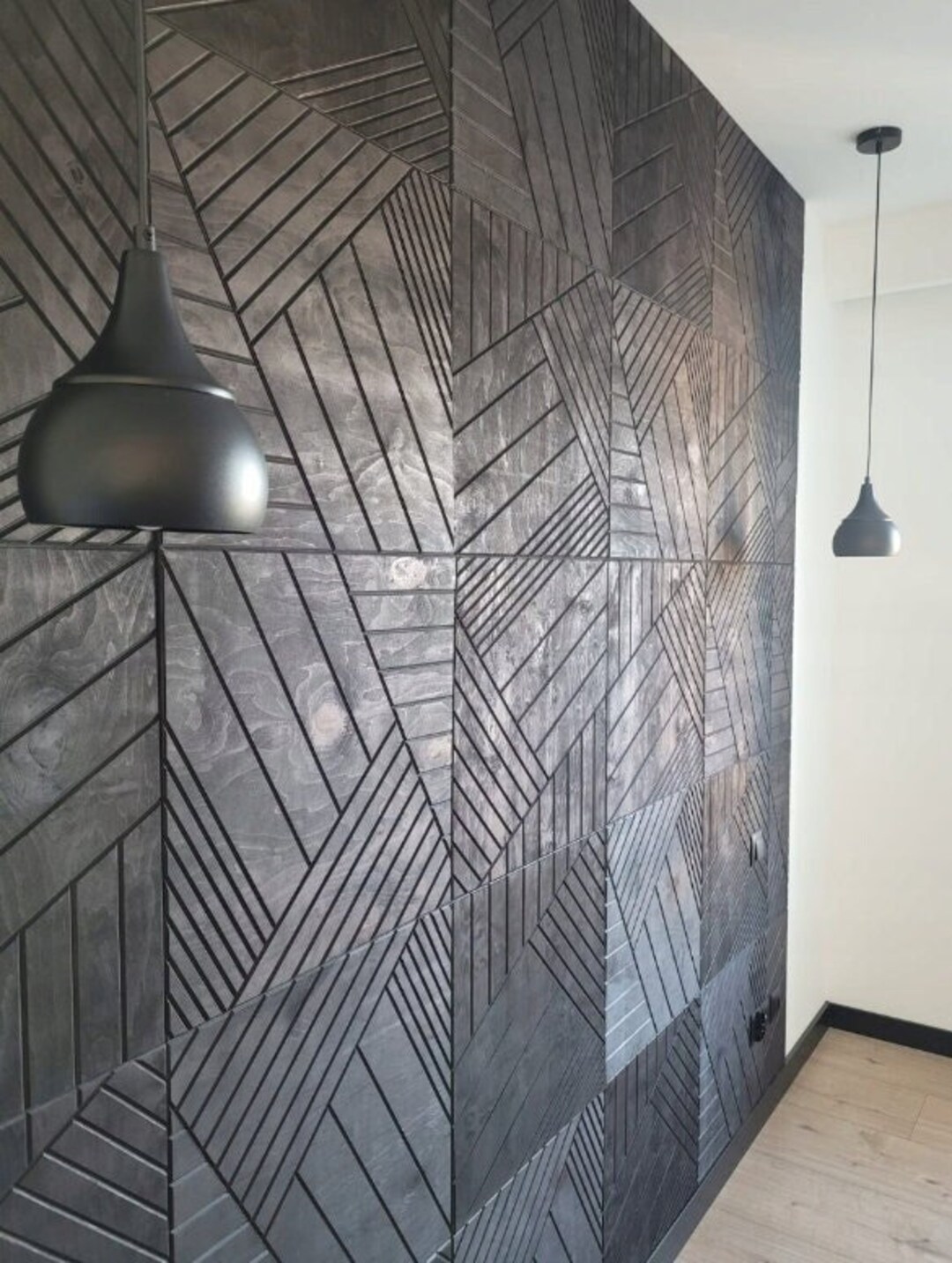 Decorative Wall Panel Wooden Geometric Wall Panel Asymmetric Etsy