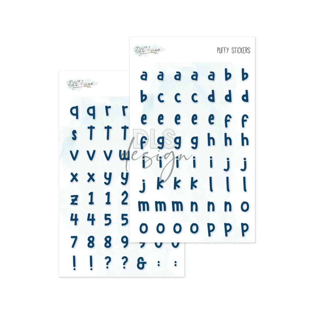 Puffy Stickers Alphabet Essentials Colton Navy - Etsy