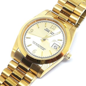 Luxury men's watch quartz metal Chic watch - Gold Gold