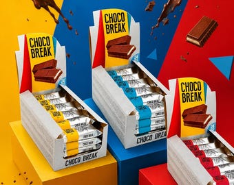 Confezione assortita Choco Break / Barrette di cioccolato mediorientale importate, dolce snack