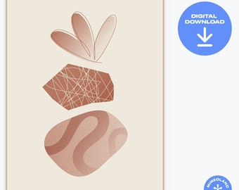 Impresión de arte abstracto minimalista: terracota en tonos tierra (descarga digital)