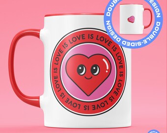 Cute Inclusive Love Coffee Mug - Red Inside - Love Is Love