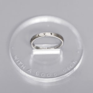 Anillo minimalista de plata con falange de Verba para el meñique, anillo de compromiso personalizado con mensaje, anillo para el pulgar, plata de ley 925, anillo para ella, anillo mini