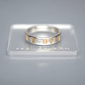 Anillo con cita de Verba para el pulgar, anillo con mensaje, anillo de promesa personalizado con texto, Verba Mundus, regalos de San Valentín para él y su esposo