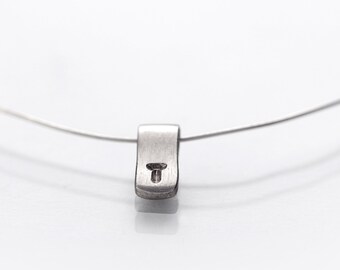 Verba Letter Pendant, Small Silver Pendant, Tiny Pendant, Verba Mundus, Gift For Her, Silver Letter Pendant, 925 Sterling Silver, Birthday