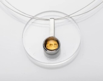 Verba Latin Quote Silver Pendant With Message With Citrine, Personalised Gift For Her, 925 Sterling Silver, Pendant For Women, Natural Stone
