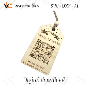 Digitales SVG, AI und DXF Verfolgen Sie den Weihnachtsmann auf der ganzen Welt Weihnachtsverzierung