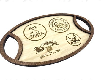 Digital Santa Tray and Tracker SVG, AI, and DXF Files for Christmas Fun