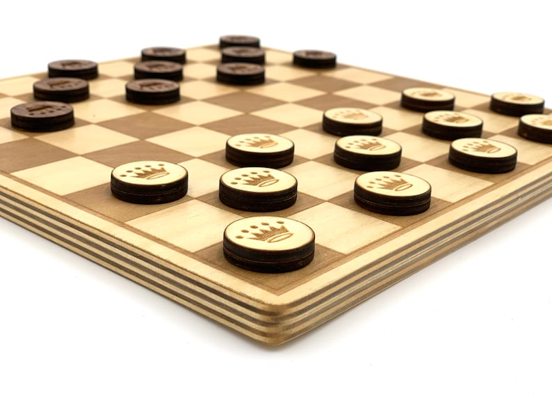 Laser Cut Checkers Game Board With Case & Sleeve | SVG DXF Ai Files ...