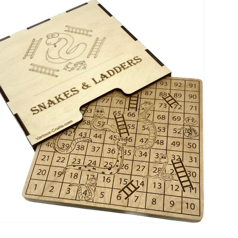 Digital SVG and AI files to Make Snakes and Ladders, Chutes & Ladders, Bible Ups and Downs Game Board Laser Cut with New Case Design image 1