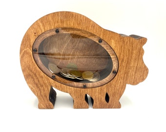 Digital SVG, DXF and AI files to Make Laser cut Hippopotamus Piggy Bank Vector file—kid's fun laser projects.
