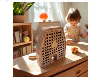 Rattan Letter "A to Z" Piggy Banks | 12" & 8" Sizes 52 Files| Laser Cut Formats SVG, AI, DXF