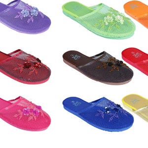 Women's Mesh Slippers with Sequin Available in 13 Colors