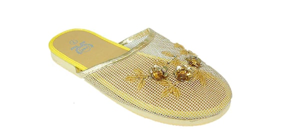 Mesh slippers sequins sale
