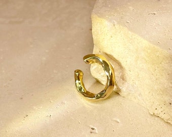 Vergoldete Ohrmanschette Kein Piercing, Minimalistische Ohrmanschette Gold gefüllt, Knorpel Ohrmanschette, Vergoldete Ohrmanschette, Ohr Wrap DUENDE Gold