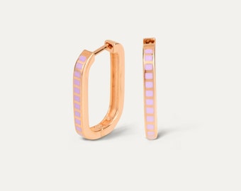 Square hoop, Pink jewelry,Blush pink earrings Geometric hoop, Pink earrings, Square hoop earrings, Pink hoop earrings, Square earrings AGAPE