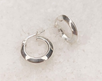 Sterling silver huggie earrings, Small silver hoop earrings, Huggie hoop earrings, Sterling silver earrings, Huggie hoops earrings METANOIA