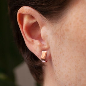 Rose Gold J Stud Earrings