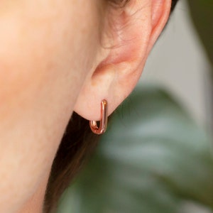 Tiny huggie earrings, Tiny hoops, Gold huggies, Tiny hoop earrings, Tiny gold hoops, Tiny earrings, Small gold hoops AESTHETE image 9