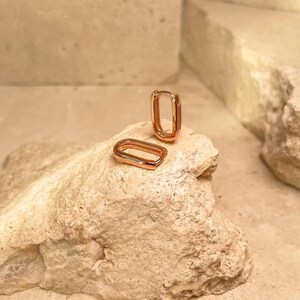 Tiny huggie earrings, Tiny hoops, Gold huggies, Tiny hoop earrings, Tiny gold hoops, Tiny earrings, Small gold hoops AESTHETE Rose gold