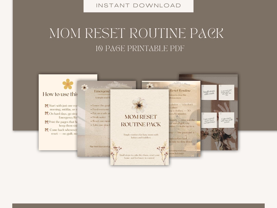 Mom Reset Routine Pack | Printable Daily Reset for Moms | Babies and ...